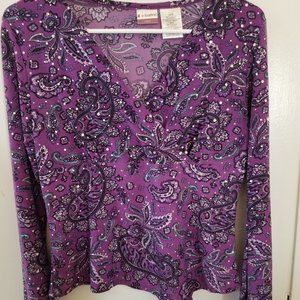 No Boundaries,  Sequenced paisley Dress Shirt